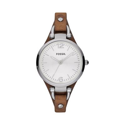 Ladies brown slim strap watch es3060